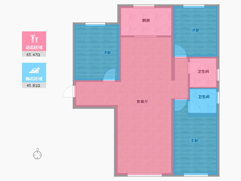 内蒙古自治区-包头市-青福新城-100.16-户型库-动静分区