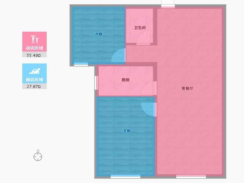 内蒙古自治区-包头市-青福新城-75.70-户型库-动静分区