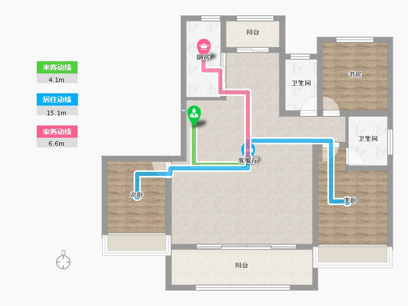 山西省-运城市-西建天茂国宾府-110.41-户型库-动静线