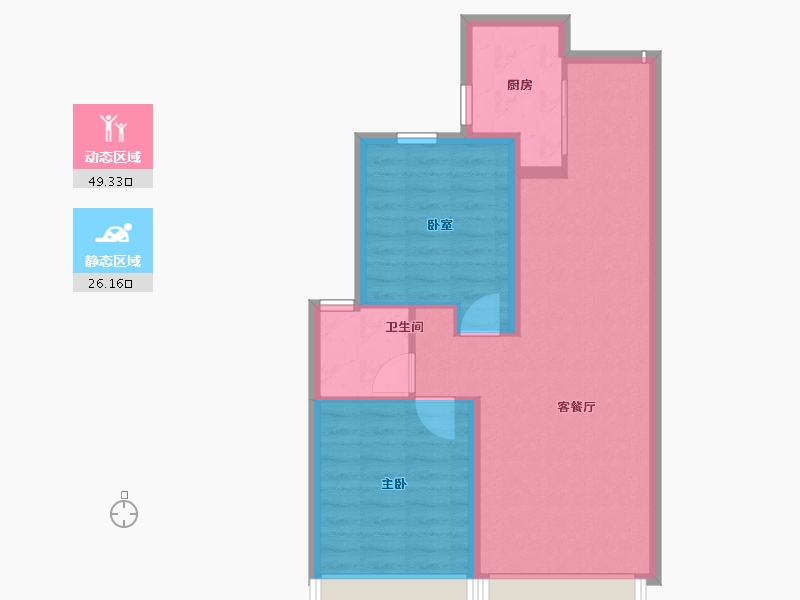 内蒙古自治区-包头市-包头东河吾悦广场-68.07-户型库-动静分区