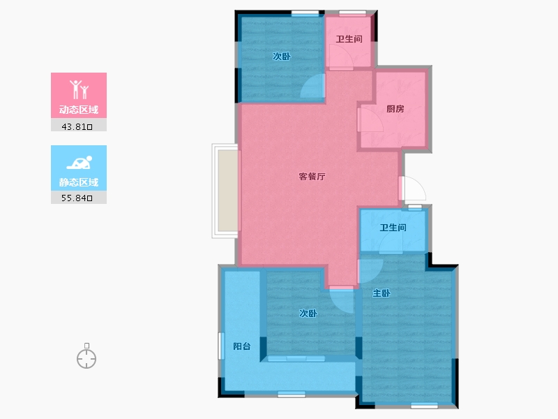 浙江省-湖州市-蓝城慧园-89.46-户型库-动静分区