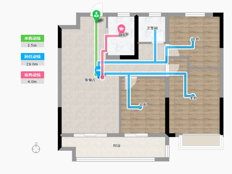 安徽省-芜湖市-中房新城棠樾湾-86.40-户型库-动静线