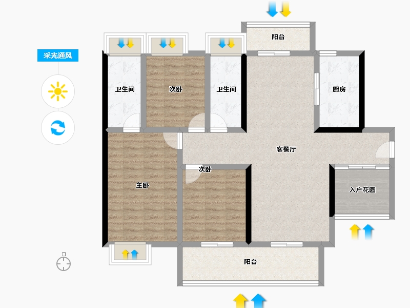 广东省-韶关市-碧桂园新城之光-112.88-户型库-采光通风