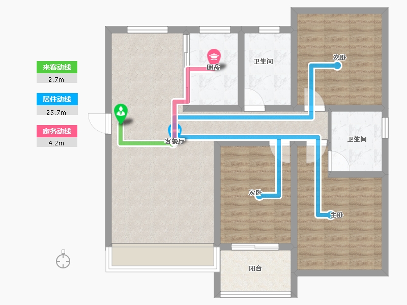 山西省-运城市-金鑫银海东方大境-88.73-户型库-动静线