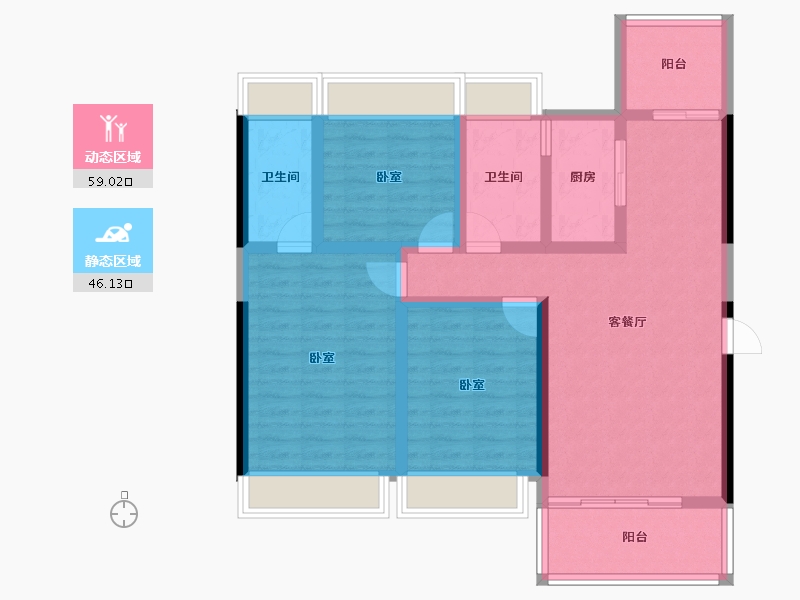 广东省-韶关市-碧桂园太阳城-93.11-户型库-动静分区