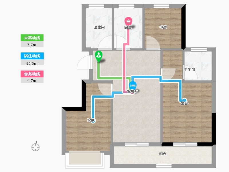 浙江省-湖州市-蓝城慧园-70.25-户型库-动静线