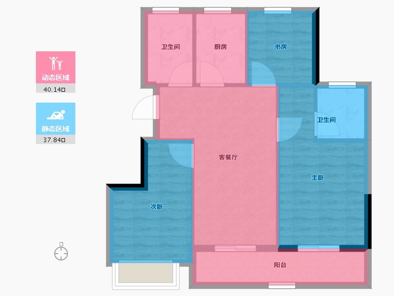 浙江省-湖州市-蓝城慧园-70.25-户型库-动静分区