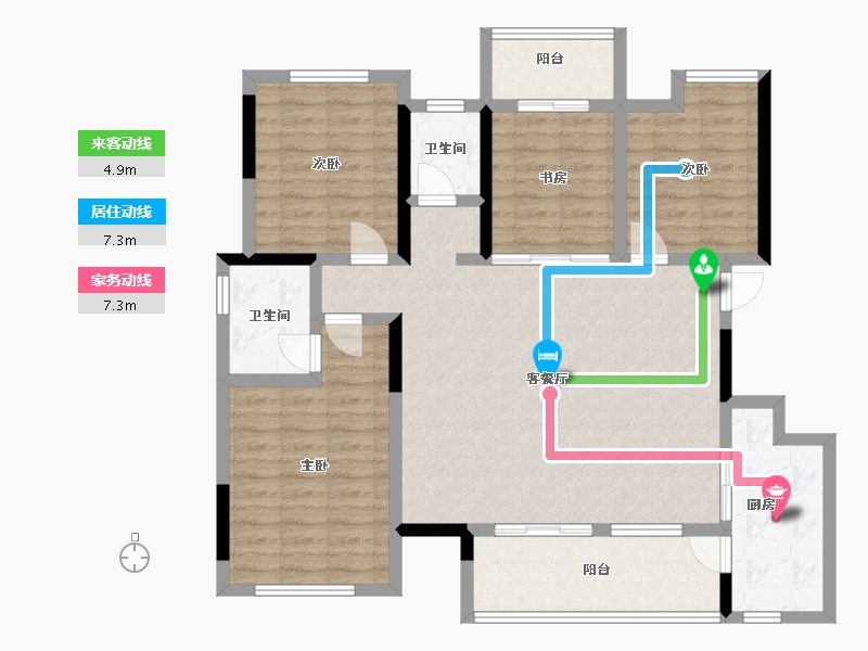 广西壮族自治区-桂林市-桂林彰泰学府-110.62-户型库-动静线