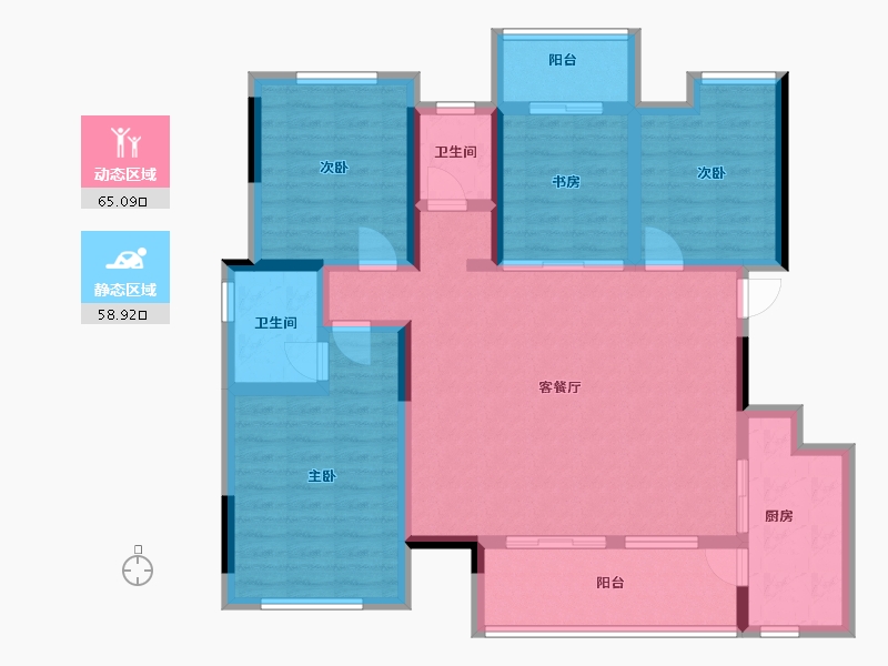 广西壮族自治区-桂林市-桂林彰泰学府-110.62-户型库-动静分区