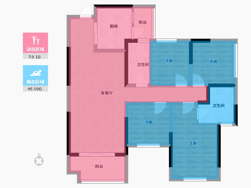 广西壮族自治区-桂林市-桂林彰泰学府-92.72-户型库-动静分区