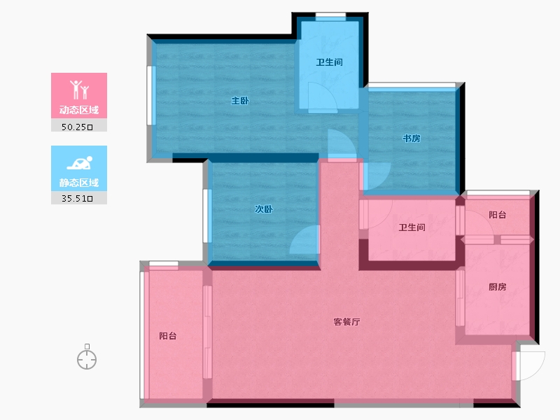 广西壮族自治区-桂林市-桂林彰泰学府-75.39-户型库-动静分区