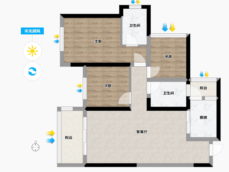 广西壮族自治区-桂林市-桂林彰泰学府-75.39-户型库-采光通风