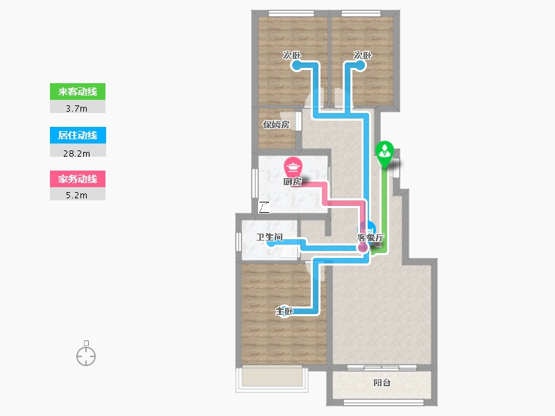 河北省-唐山市-万科公园大道3期-84.01-户型库-动静线