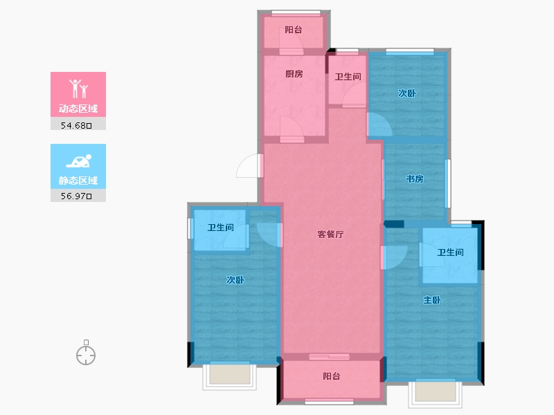 浙江省-湖州市-融创霅溪桃源-99.55-户型库-动静分区