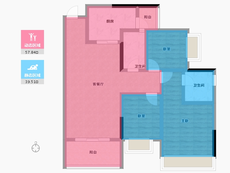 广东省-韶关市-韶关恒大城-85.54-户型库-动静分区