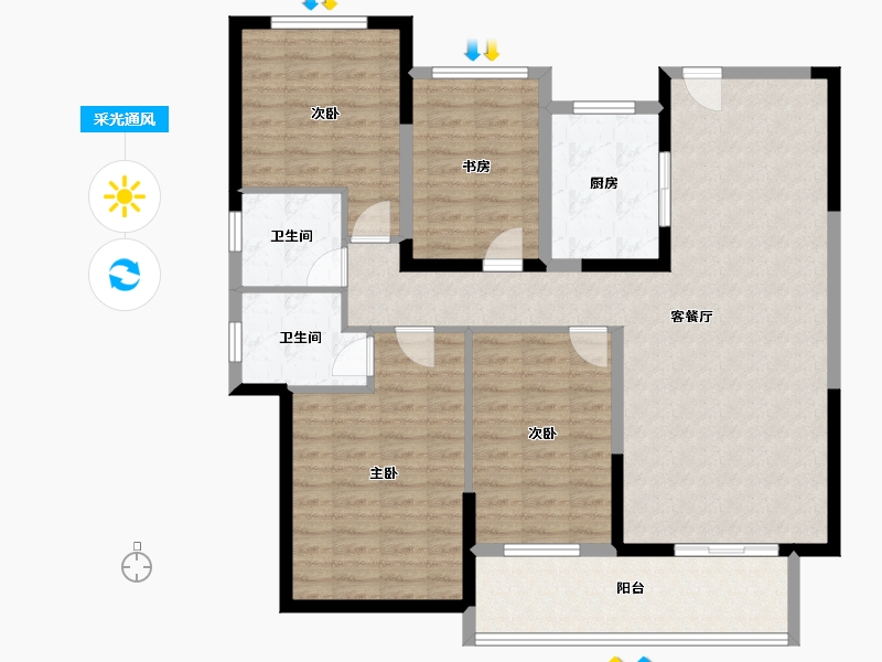 湖北省-宜昌市-山水如画-119.26-户型库-采光通风