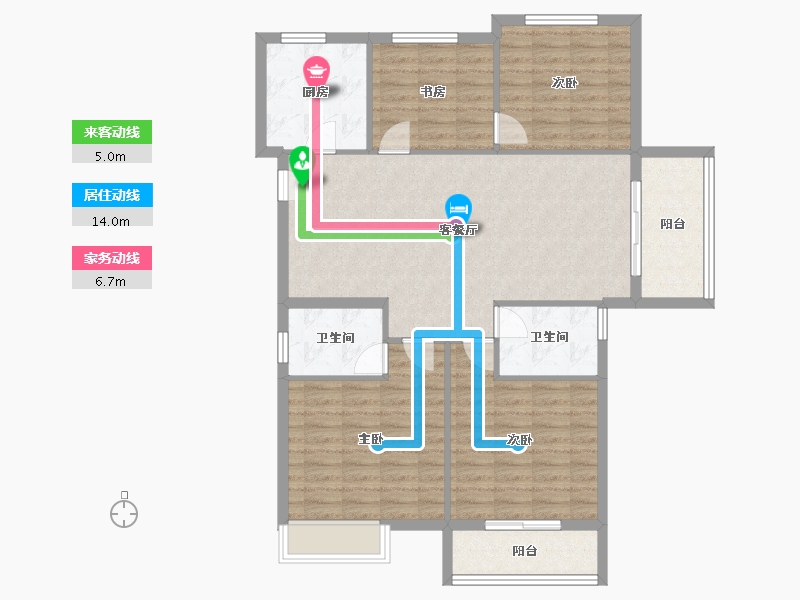 湖北省-宜昌市-山水如画-108.80-户型库-动静线