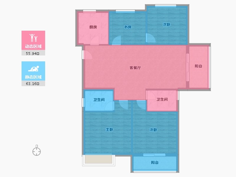 湖北省-宜昌市-山水如画-108.80-户型库-动静分区