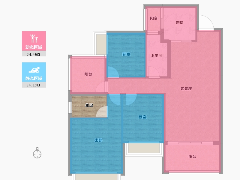 贵州省-黔南布依族苗族自治州-福泉麒龙公园里-94.53-户型库-动静分区