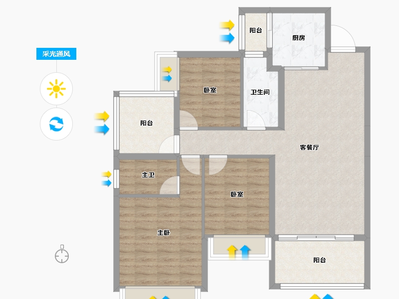 贵州省-黔南布依族苗族自治州-福泉麒龙公园里-94.53-户型库-采光通风