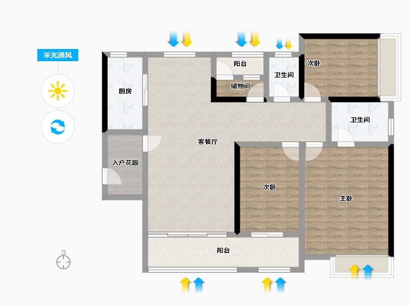 广东省-韶关市-碧桂园新城之光-114.15-户型库-采光通风