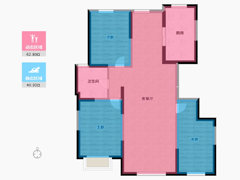 内蒙古自治区-包头市-方兴凤凰台-93.00-户型库-动静分区