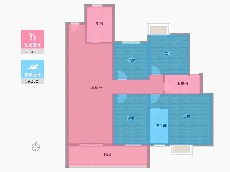 湖北省-宜昌市-山水如画-117.60-户型库-动静分区