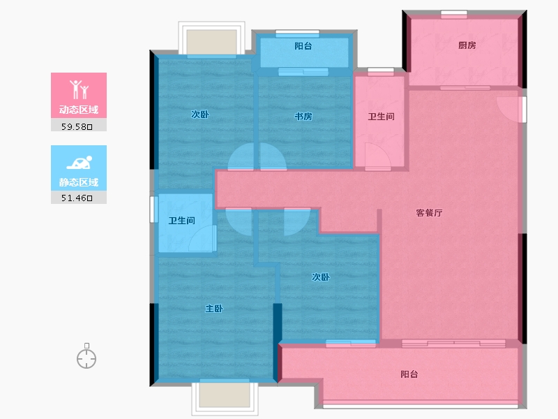 福建省-三明市-瑞玺庄園-100.80-户型库-动静分区