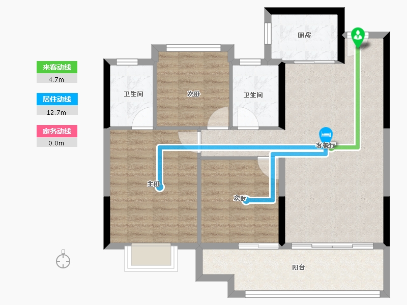 福建省-三明市-瑞玺庄園-84.80-户型库-动静线