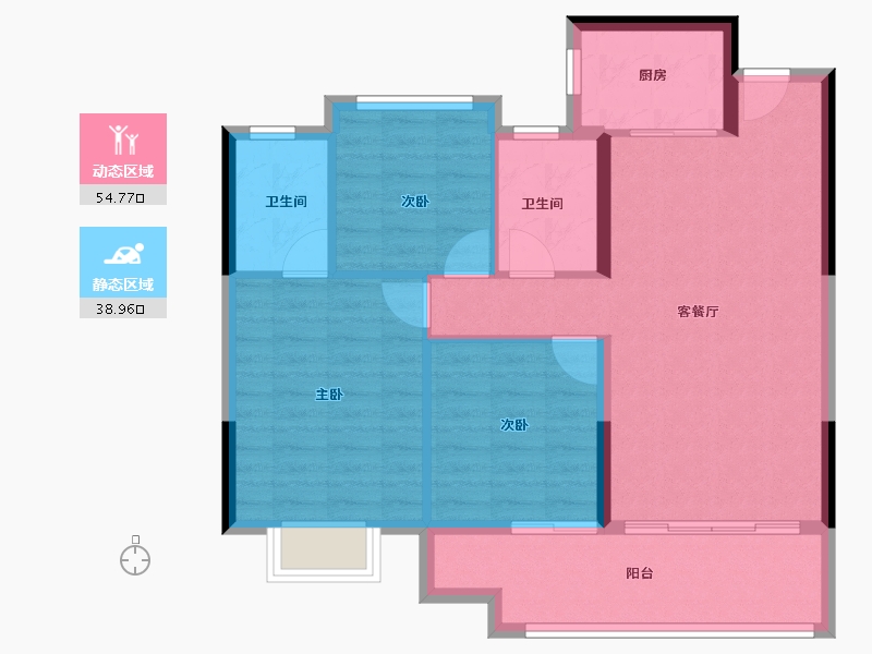 福建省-三明市-瑞玺庄園-84.80-户型库-动静分区