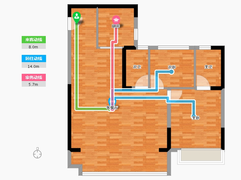 浙江省-湖州市-碧桂园云望里-85.52-户型库-动静线