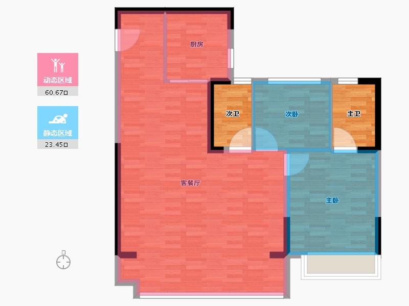 浙江省-湖州市-碧桂园云望里-85.52-户型库-动静分区