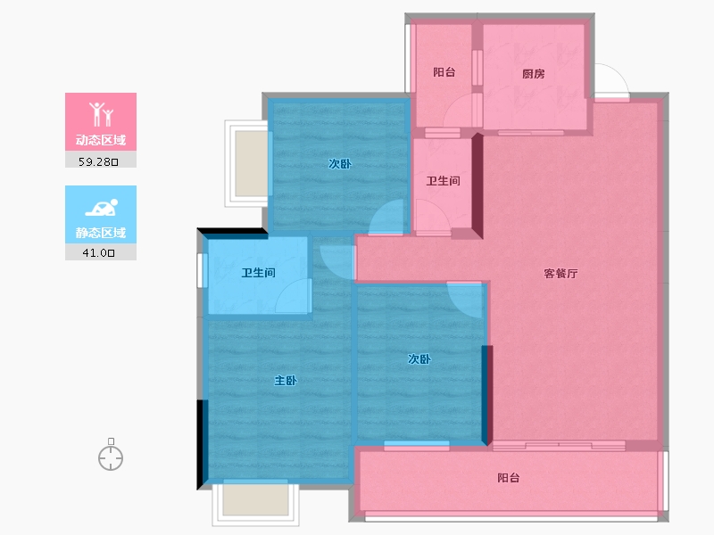 广东省-清远市-佛冈华府-90.05-户型库-动静分区