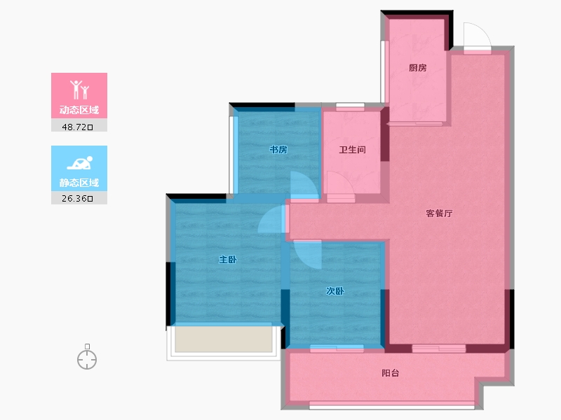 广西壮族自治区-桂林市-金科集美东方-66.41-户型库-动静分区