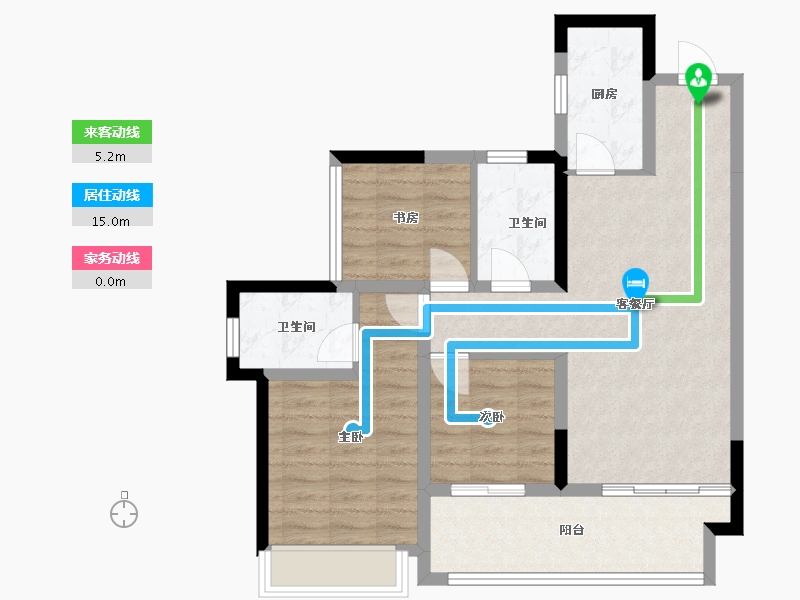 广西壮族自治区-桂林市-金科集美东方-76.20-户型库-动静线