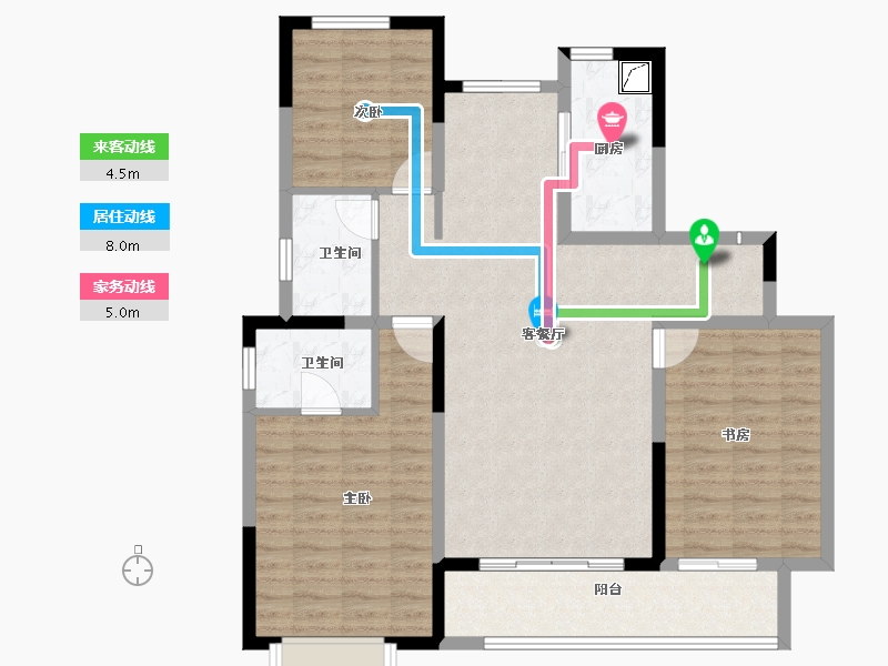 安徽省-蚌埠市-中国铁建·燕南苑花语苑-102.03-户型库-动静线