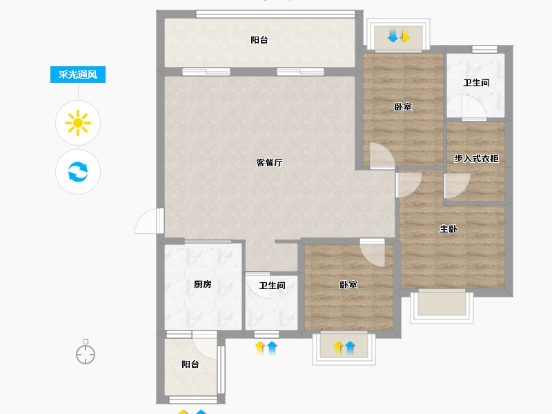 贵州省-黔南布依族苗族自治州-希望涧桥小镇-93.22-户型库-采光通风