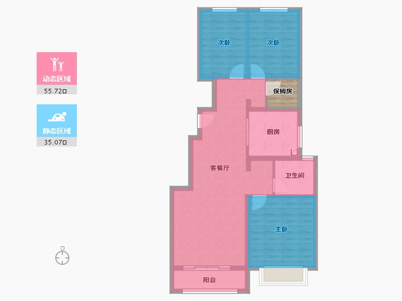 河北省-唐山市-万科公园大道3期-84.00-户型库-动静分区