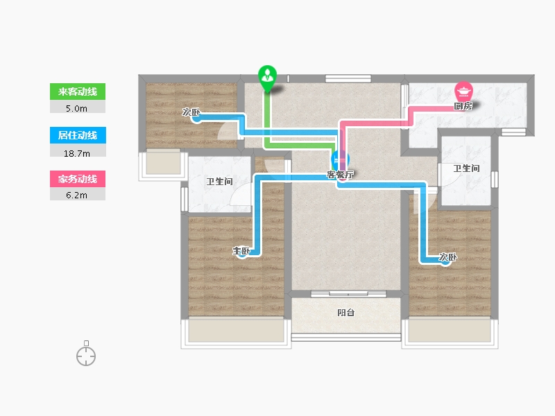 山西省-运城市-金鑫银海东方大境-80.37-户型库-动静线