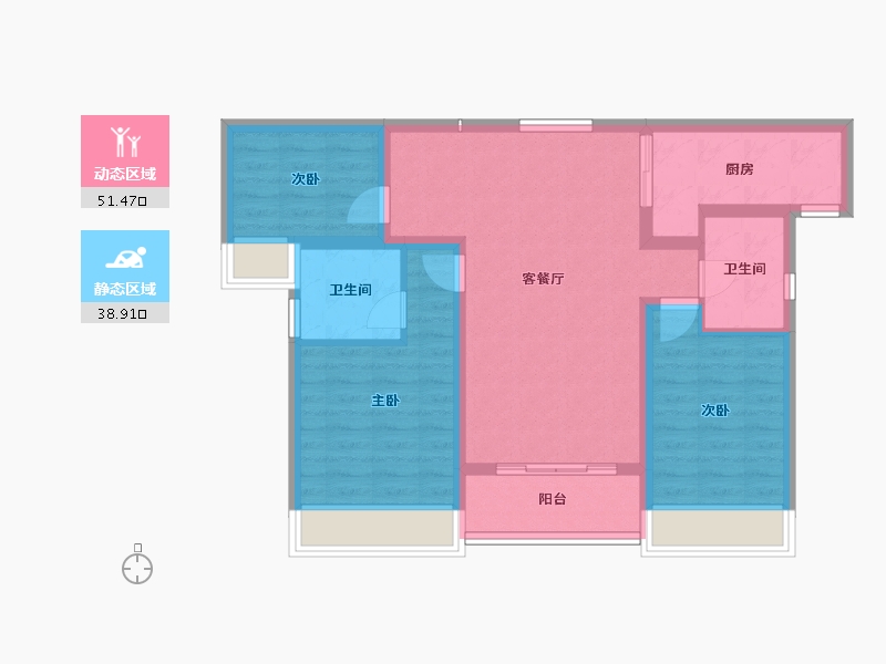 山西省-运城市-金鑫银海东方大境-80.37-户型库-动静分区