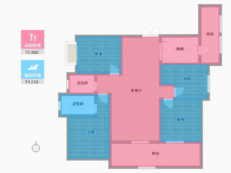 贵州省-黔南布依族苗族自治州-希望涧桥小镇-113.07-户型库-动静分区