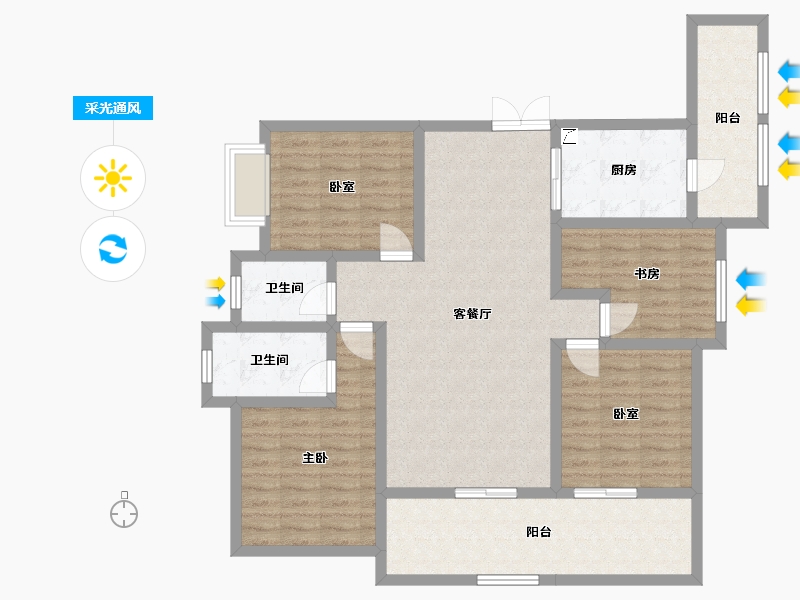 贵州省-黔南布依族苗族自治州-希望涧桥小镇-113.07-户型库-采光通风