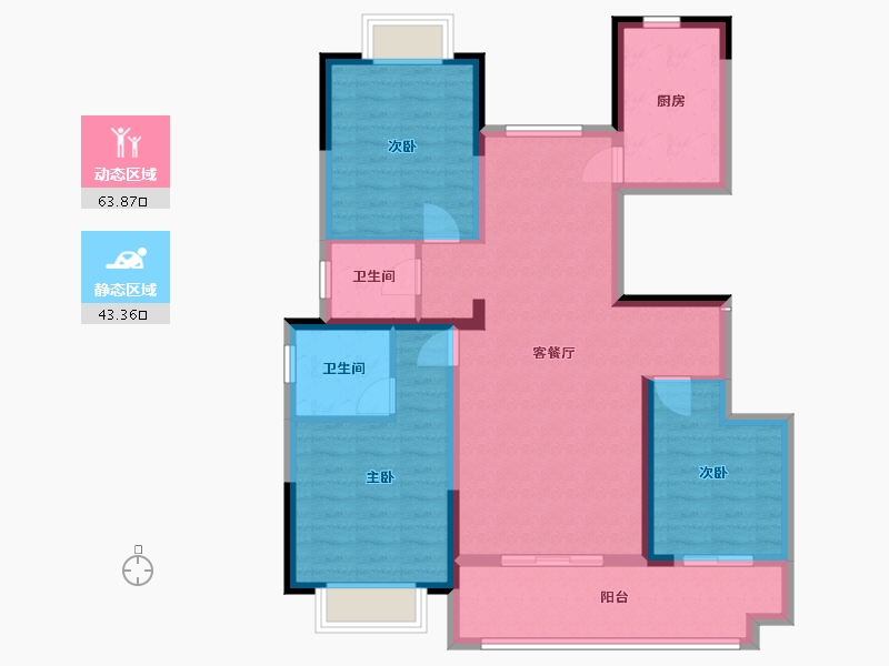 湖南省-常德市-桂发御园-128.77-户型库-动静分区