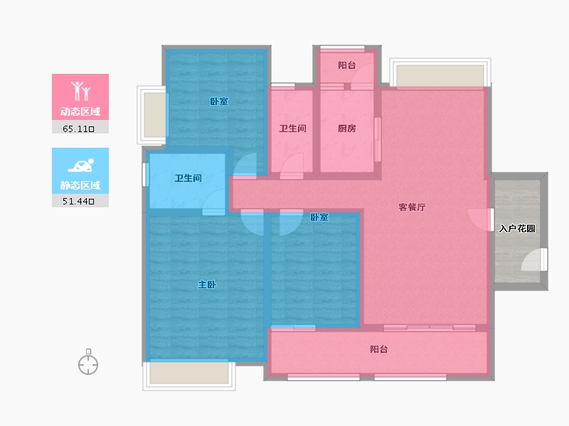 广东省-韶关市-碧桂园新城之光-109.25-户型库-动静分区