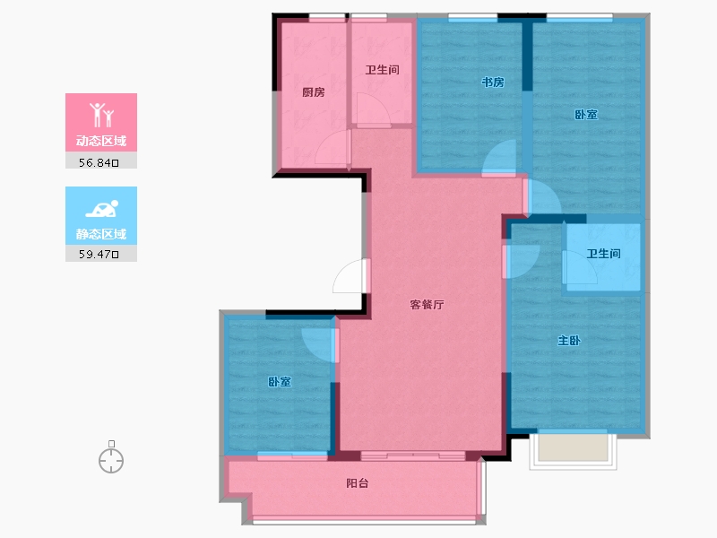 山西省-吕梁市-天福·幸福家园-104.01-户型库-动静分区