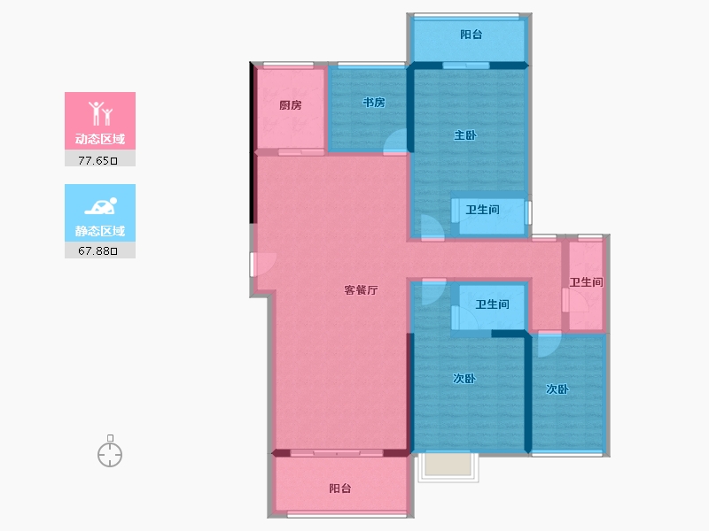 广东省-潮州市-凤凰新城-129.29-户型库-动静分区