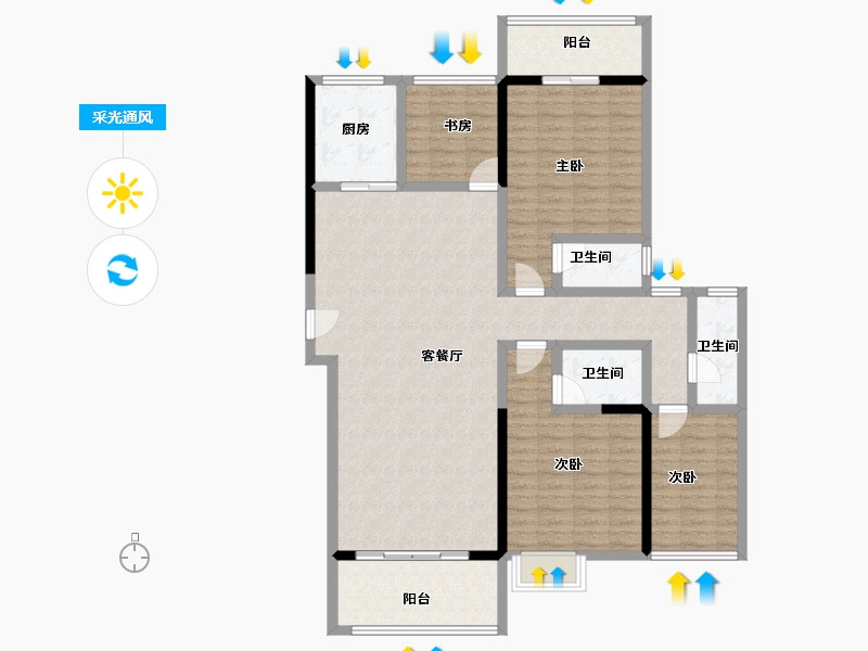 广东省-潮州市-凤凰新城-129.29-户型库-采光通风