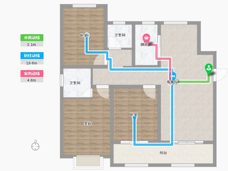 山东省-菏泽市-东亚国睿华庭-111.21-户型库-动静线