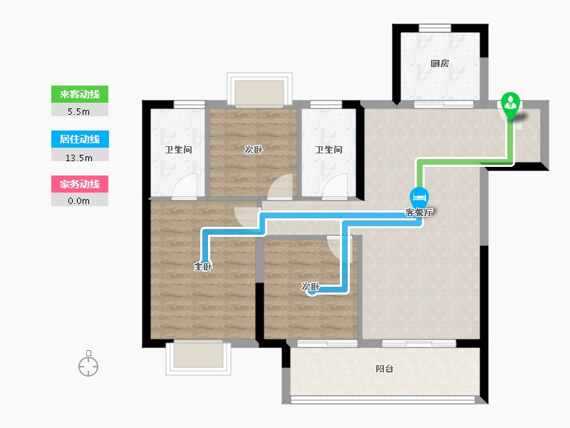 湖北省-宜昌市-万科理想城-85.48-户型库-动静线