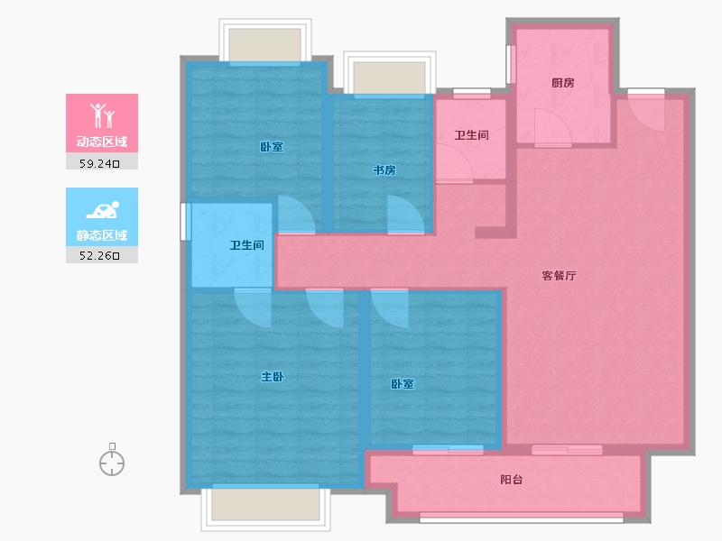 江苏省-盐城市-均和华府-100.00-户型库-动静分区